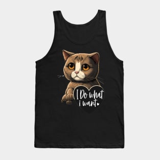 I Do What I Want Cute Funny Cat Tank Top